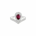 CHAUMET JOSEPHINE RED DIAMOND SILVER RING