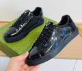 Gucci Men's Black and Dark Blue Patterned Sneakers